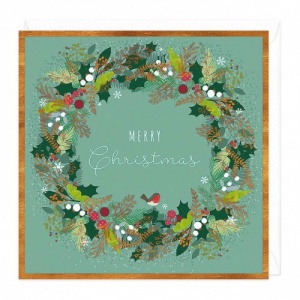 Merry Christmas Wreath Christmas Card